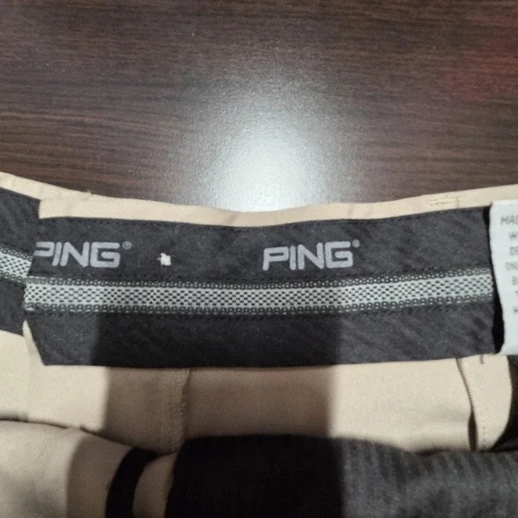 PING Pants Mens 36x30 Beige Golf Chino Polyester Performance Front Straight Leg - Picture 12 of 14